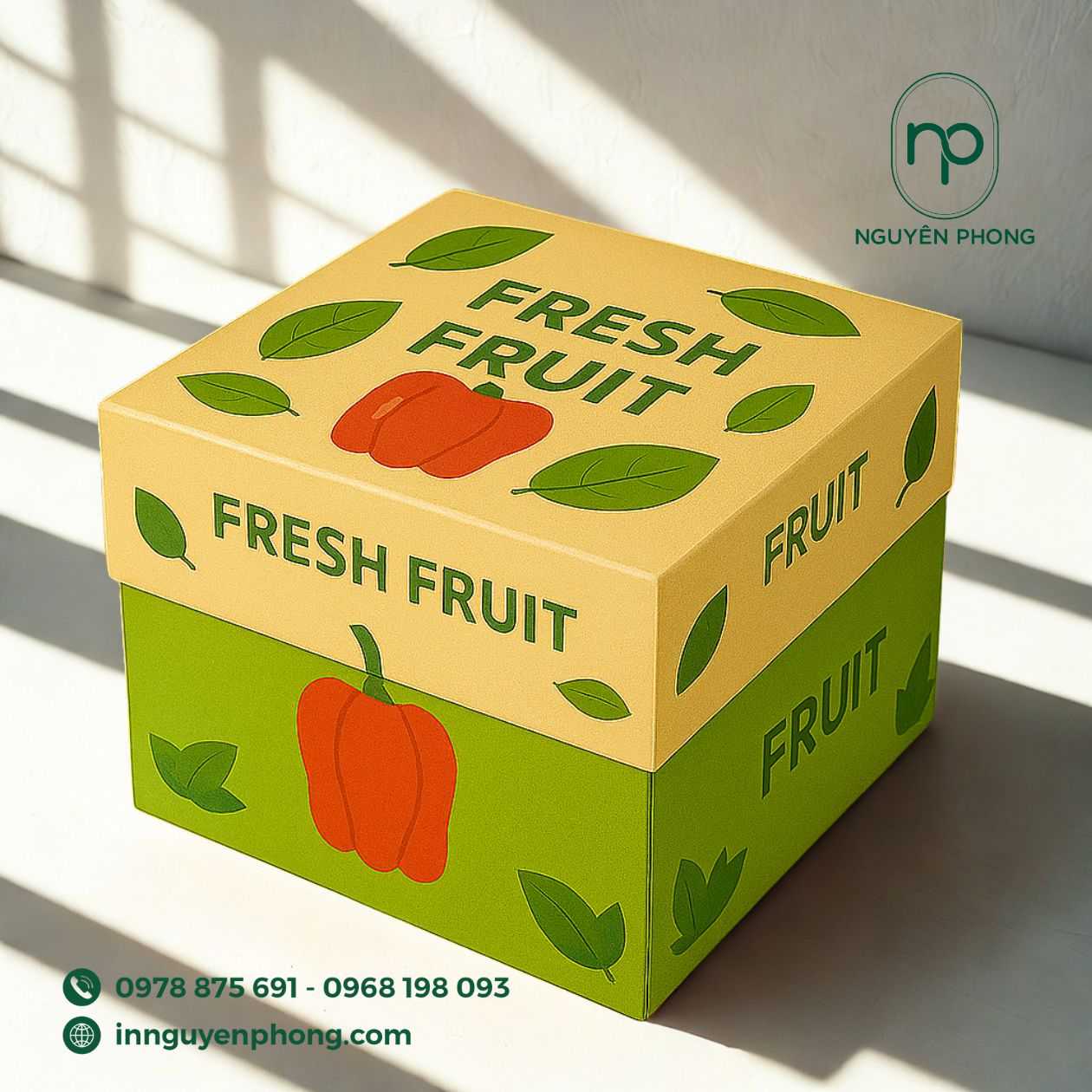 thiết kế thùng carton đựng mận 